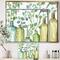 Designart - Mixed Botanical Green Leaves I0 - Cottage Canvas in Gold Frame